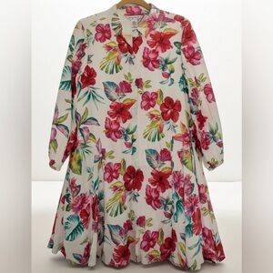 Tommy Bahama Fiesta  Floral Shirt Dress Size Large